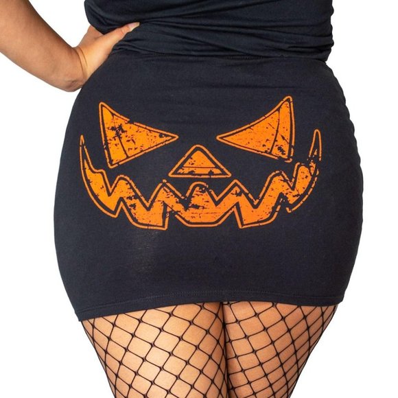Dresses & Skirts - 3XL Pumpkin Trick or Treat Mini Pencil Skirt Halloween Jackolantern